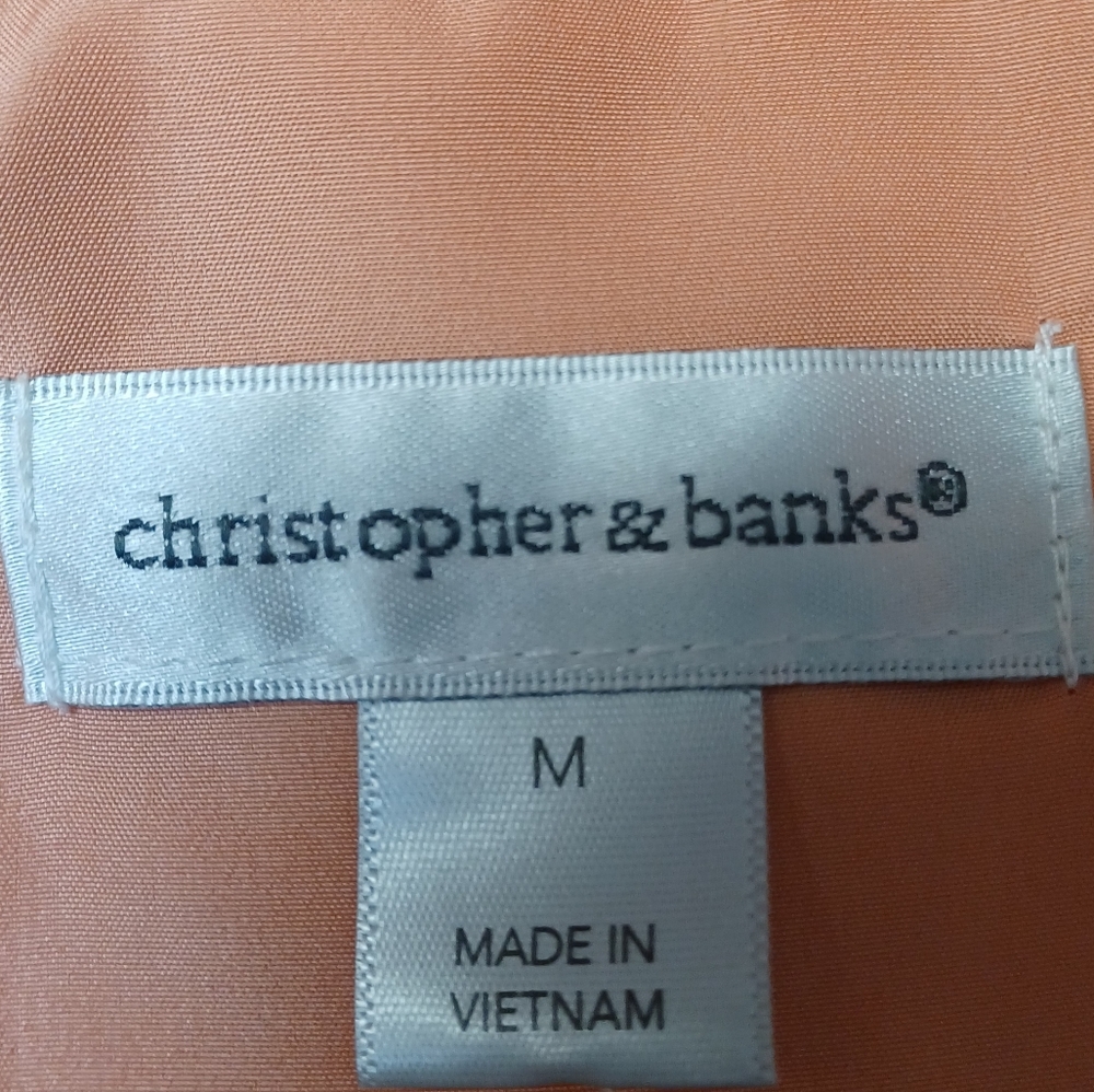 Christopher & Banks New Women Size M Peach Fabric Label Vest - Picture 2 of 13
